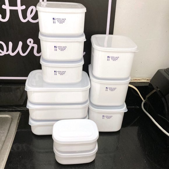 White Pack Other - Set of Japanese White Pack Aesthetic Food Storage Containers
